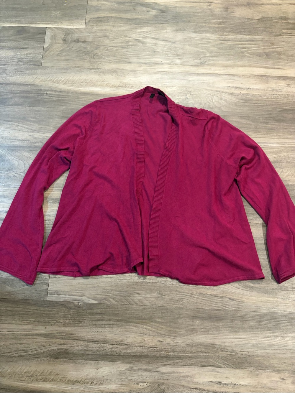 Open-Front Raspberry Pink Cardigan